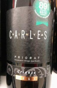 Cata del vino Vinya Carles Crianza 2014, DOQ Priorat