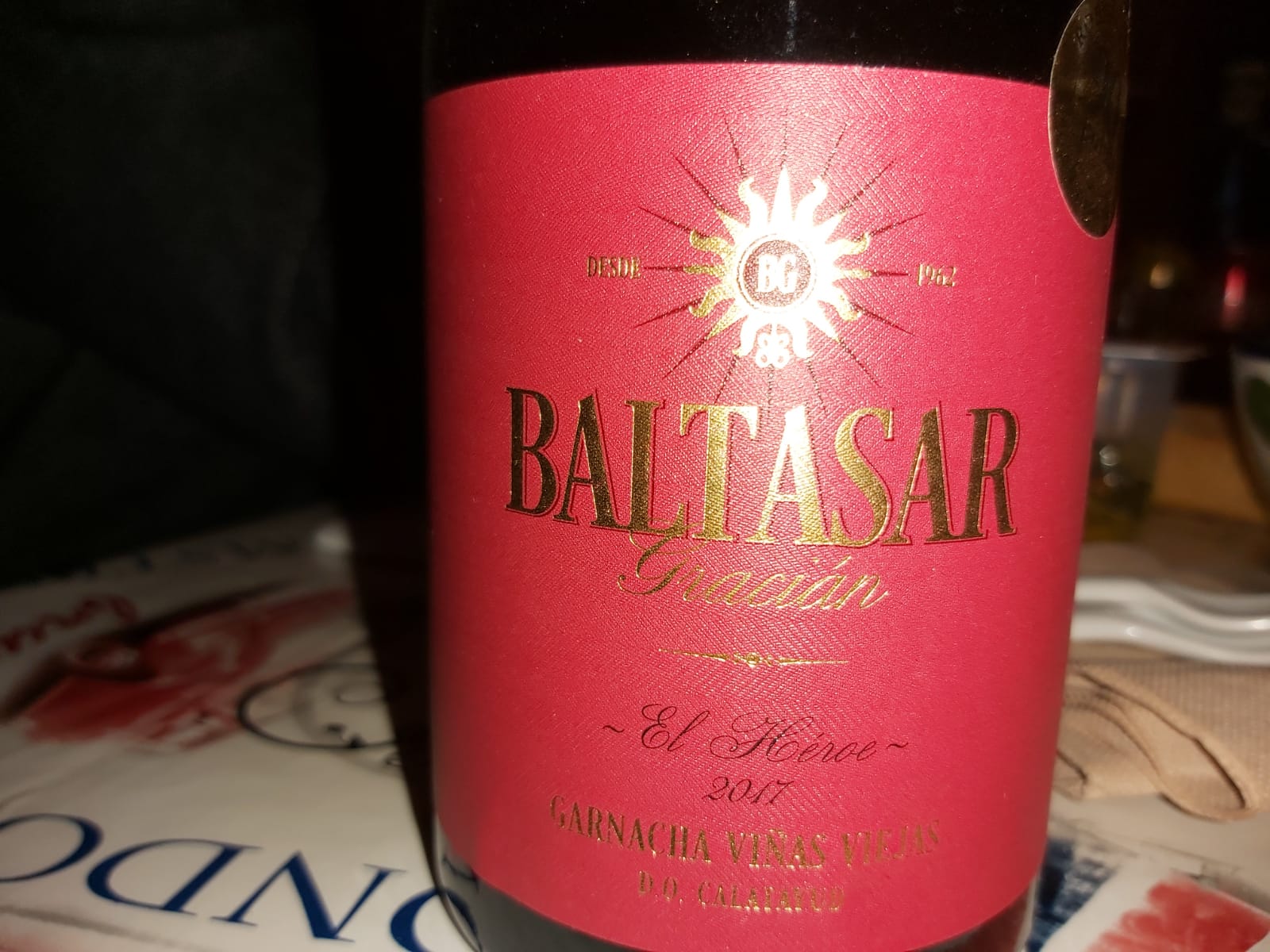 Baltasar Gracián Garnacha Viñas Viejas 2017