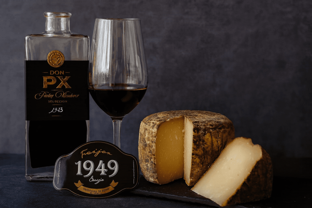 PX Selección 1973 de Toro Albalá y el queso curado de oveja 1949 de Quesería Feijoo