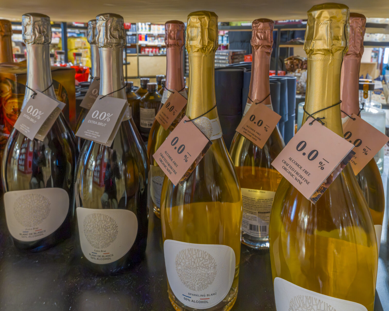 boptellas de Vino espumoso sin alcohol