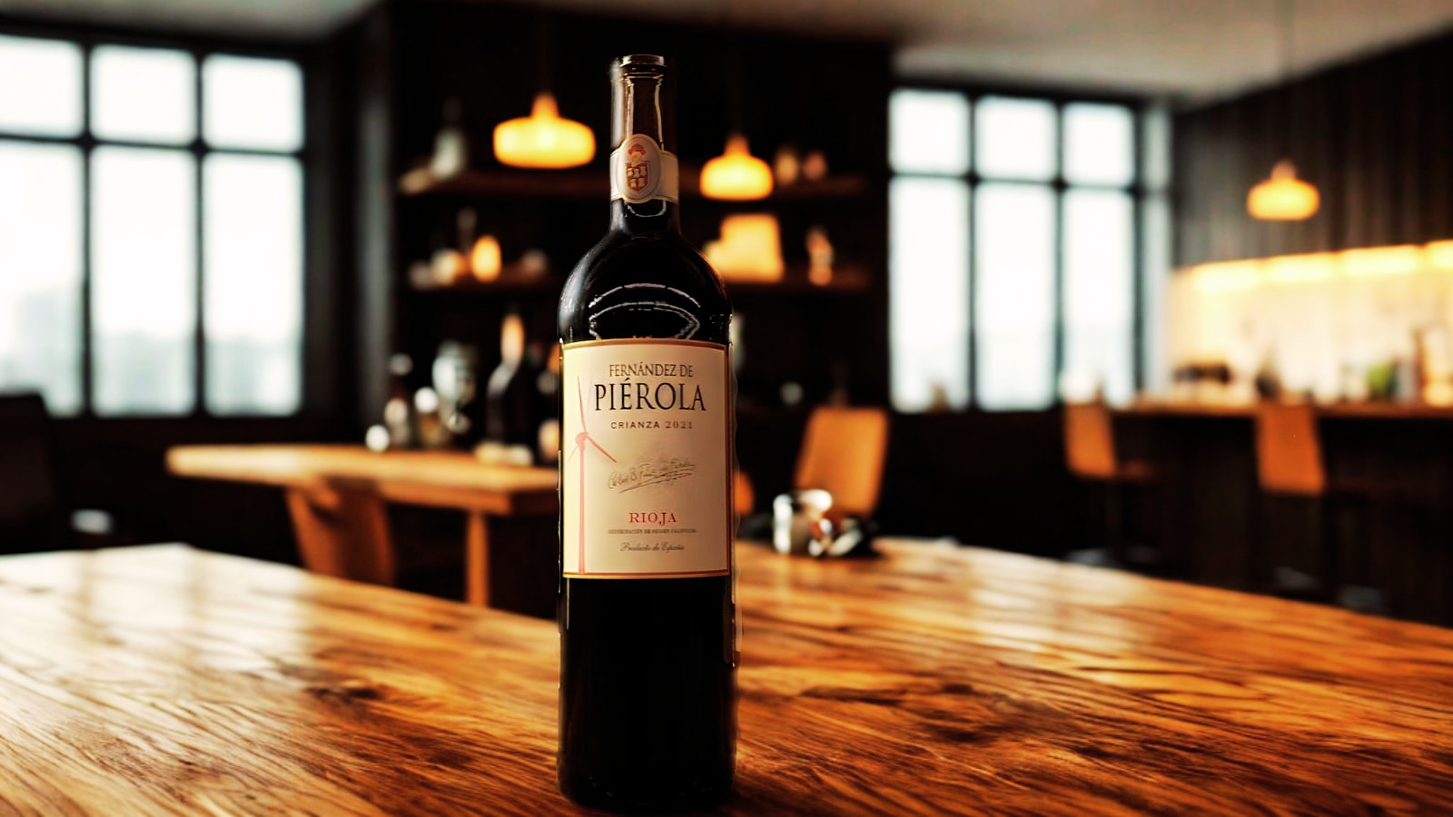 Una botella del vino Fernández de Piérola Crianza 2021